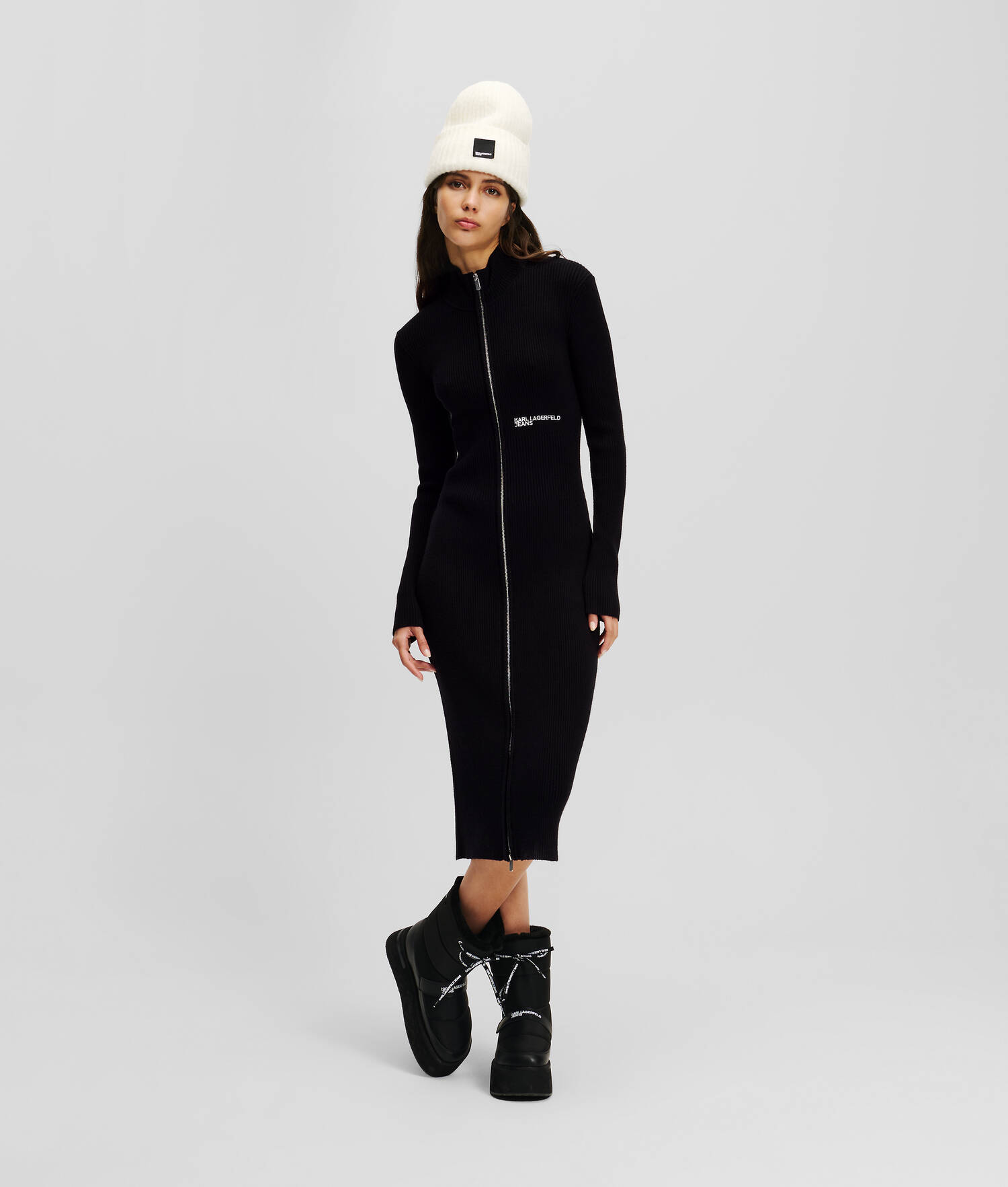ROBE EN TRICOT ZIPPÉE SUR LE DEVANT KLJ