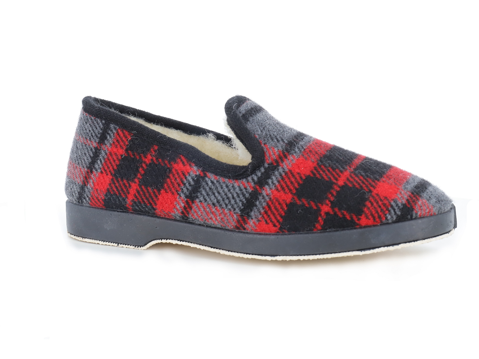 Calzacomodo-590 PANO LANA Textile Noir Rouge