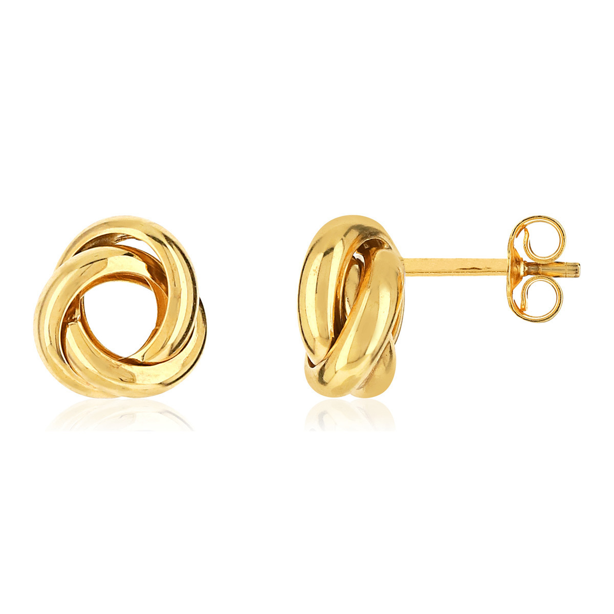 Boucles d'oreilles or jaune 375 entrelacées