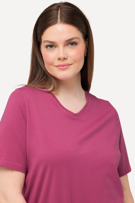T-Shirt, V-Ausschnitt, Classic, Halbarm, Biobaumwolle