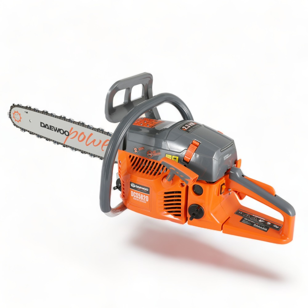 Tronçonneuse thermique professionnelle 54,6cc 3,3cv guide 50 cm anti vibration daewoo dcs5820
