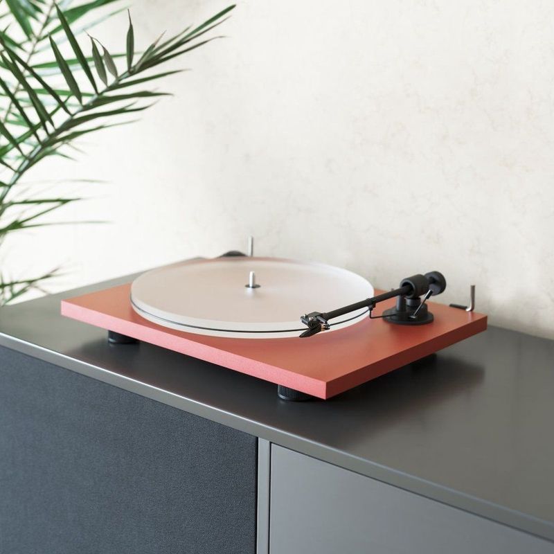 Pro-Ject Primary E - Hoogwaardige Platenspeler - Retro Vinylspeler - Rood