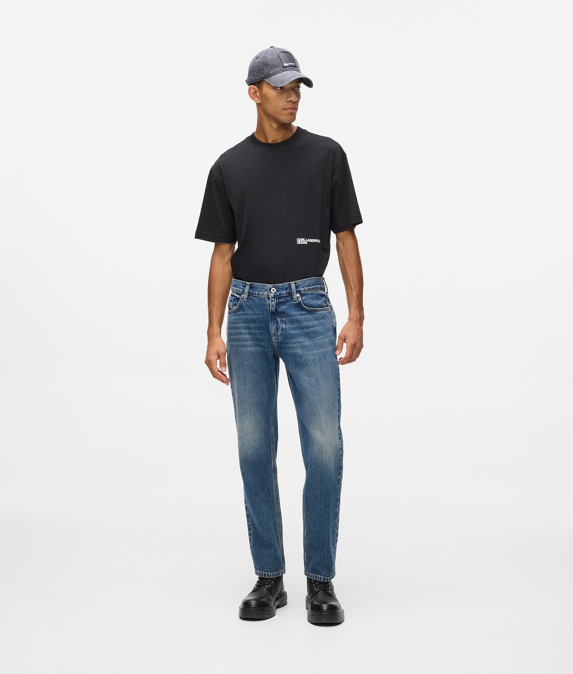 Rechte jeans met vintage wassing
