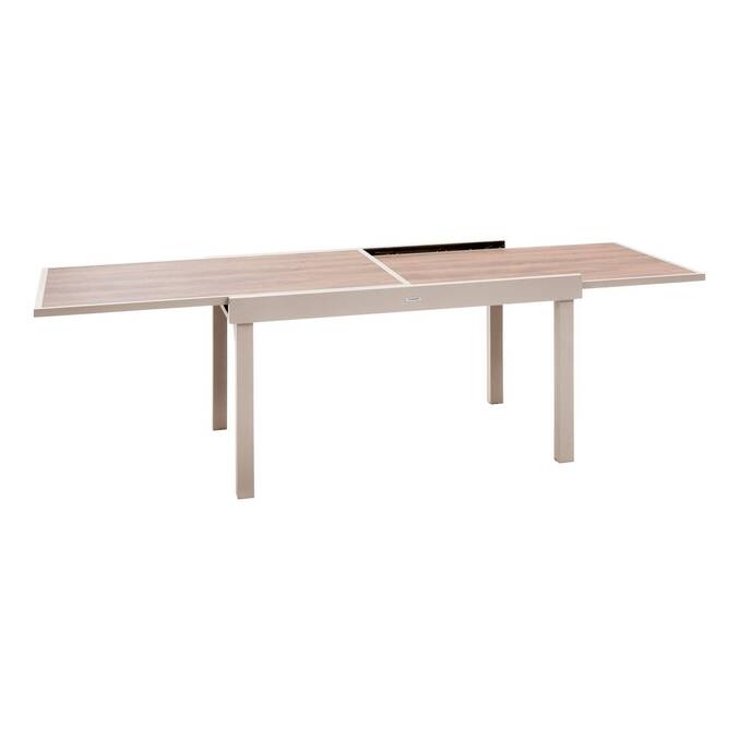 Table de jardin extensible rectangulaire PIAZZA Epeautre / Argile
