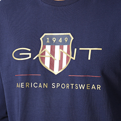 Tee Shirt Manches Longues Archive Shield Bleu Marine