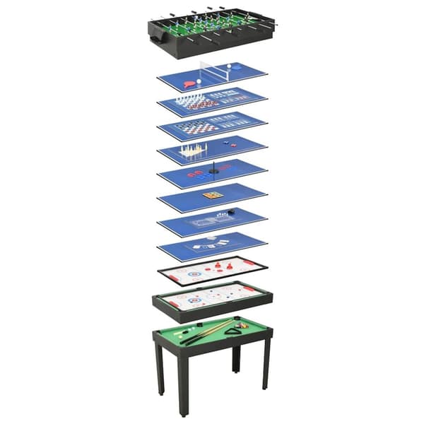 vidaXL Multi-spillbord 15-i-1 121x61x82 cm svart