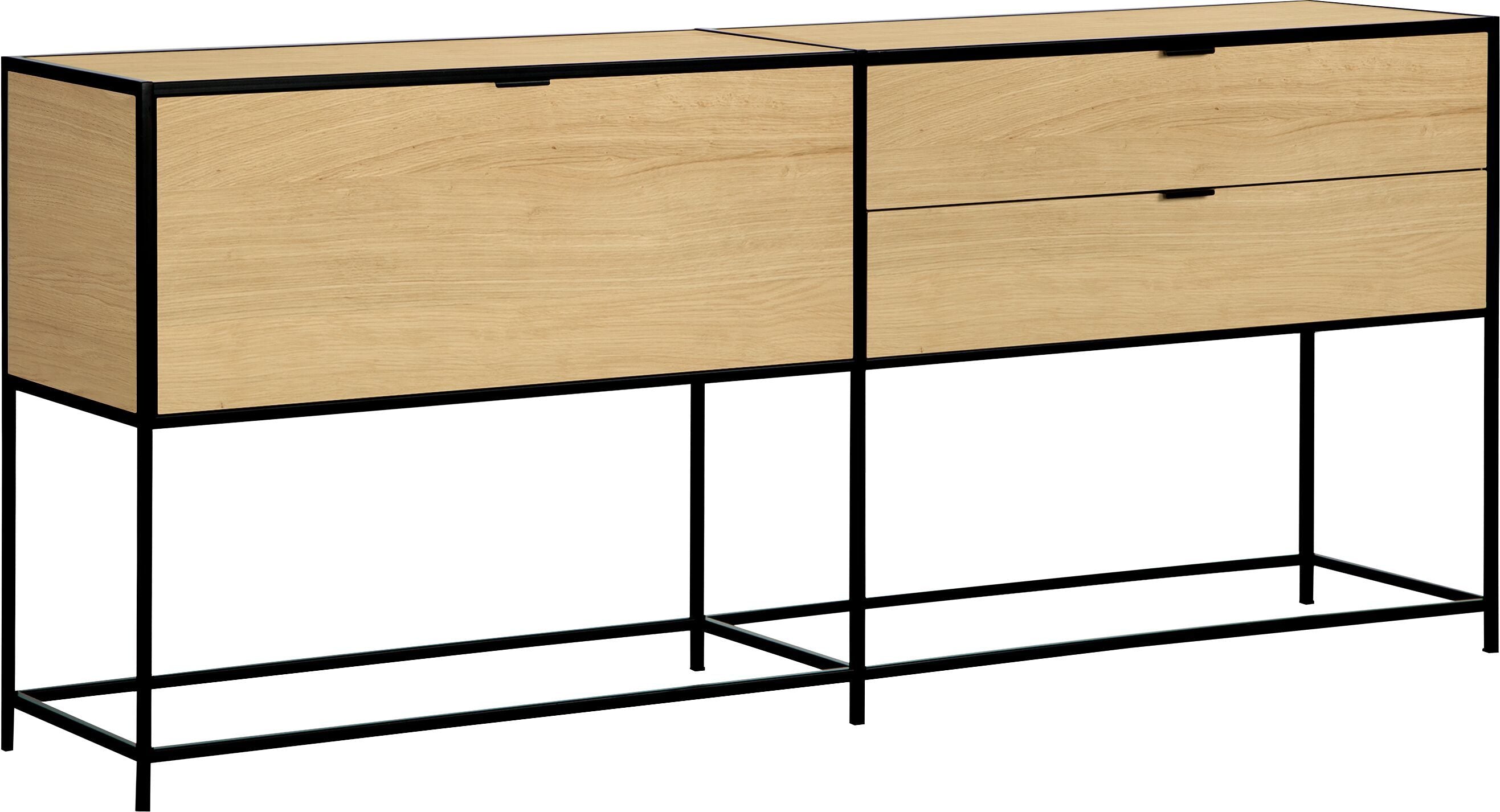 SEVEN Sideboard - Eiche furniert / B: 184.8 cm x T: 39.0 cm x H: 80.0 cm