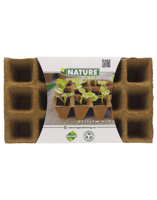 Nature Bio Afbreekbare Kweekpotjes - Kweekbenodigdheden - 5x5x5 cm 6x15 stuks