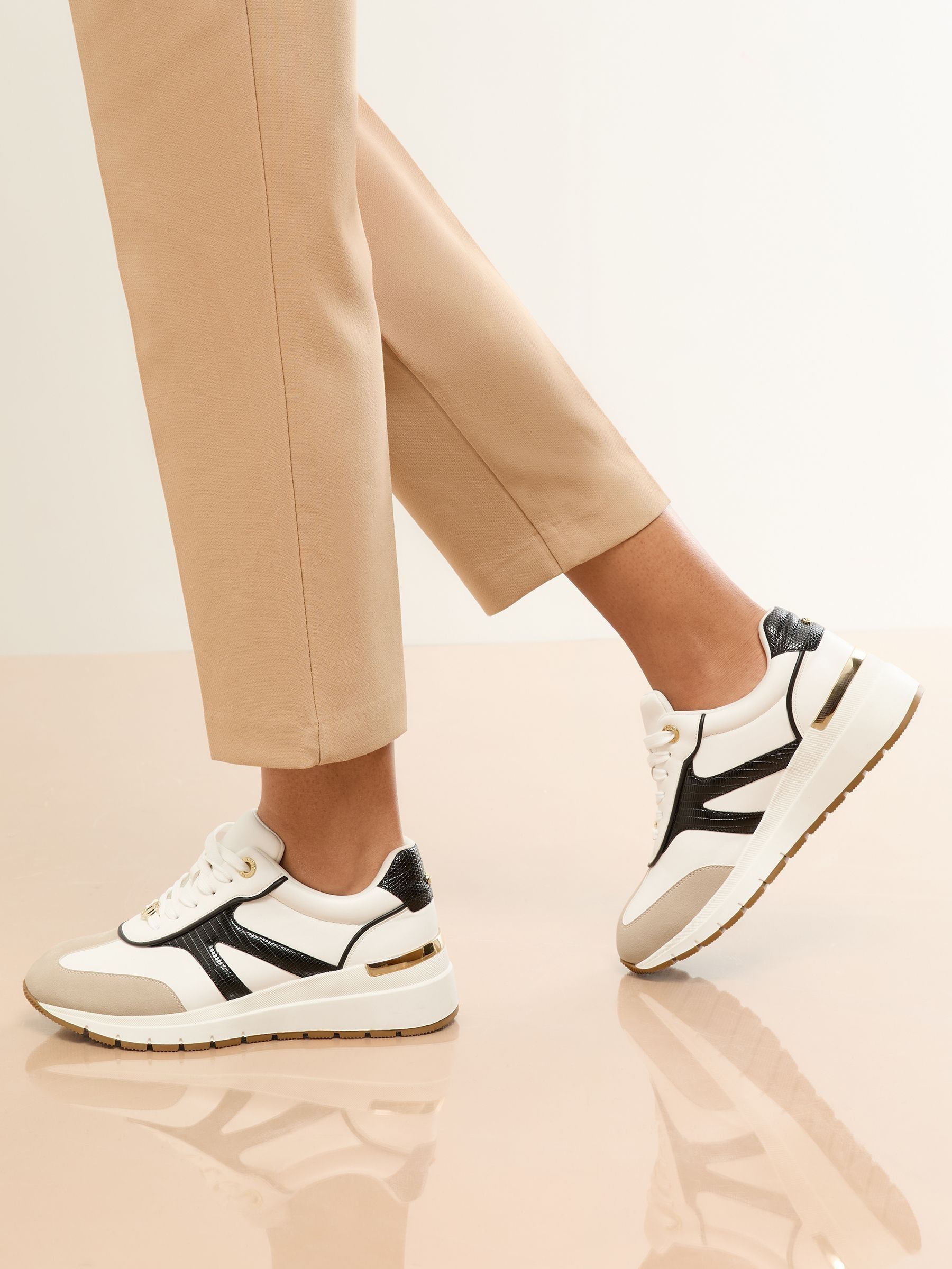 Lipsy Chunky Wedge Gold Heel Clip Sports Trainers