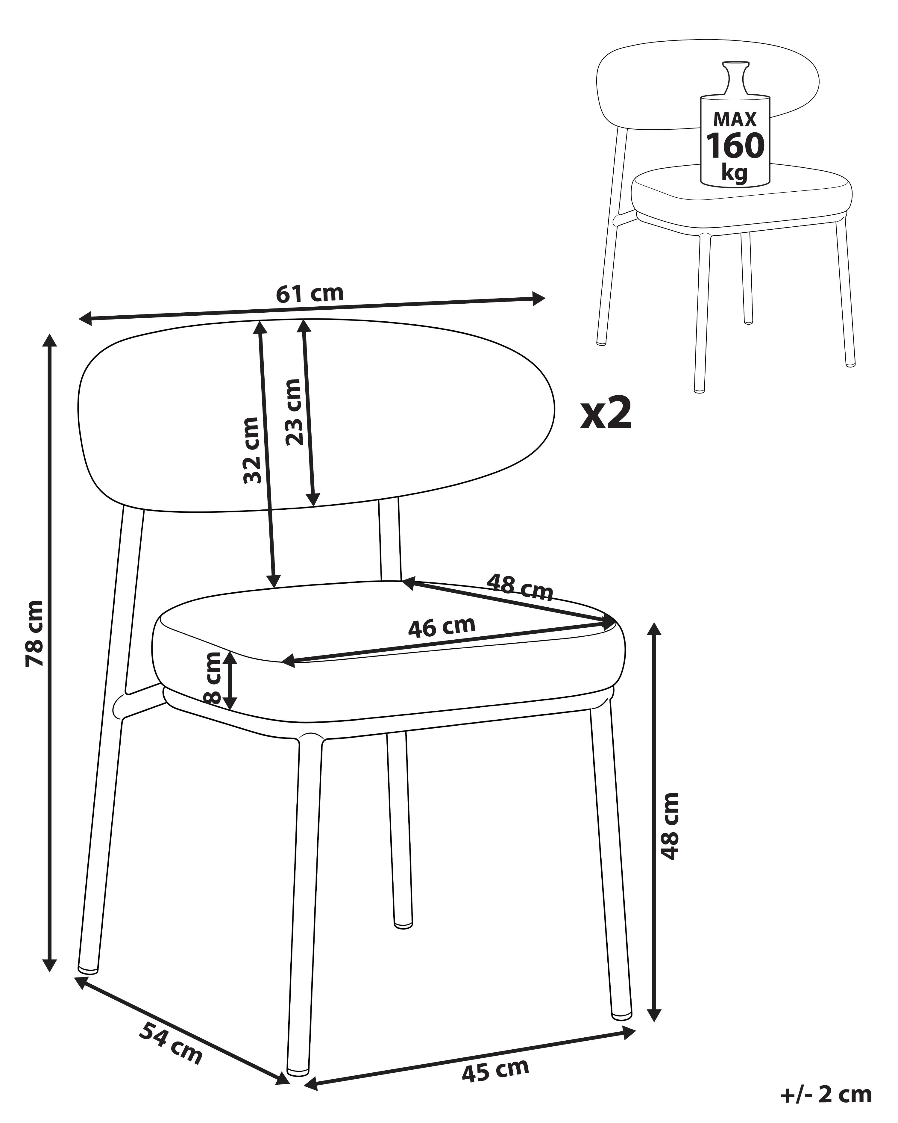 Set van 2 eetkamerstoelen WINTON Bouclé Gebroken wit