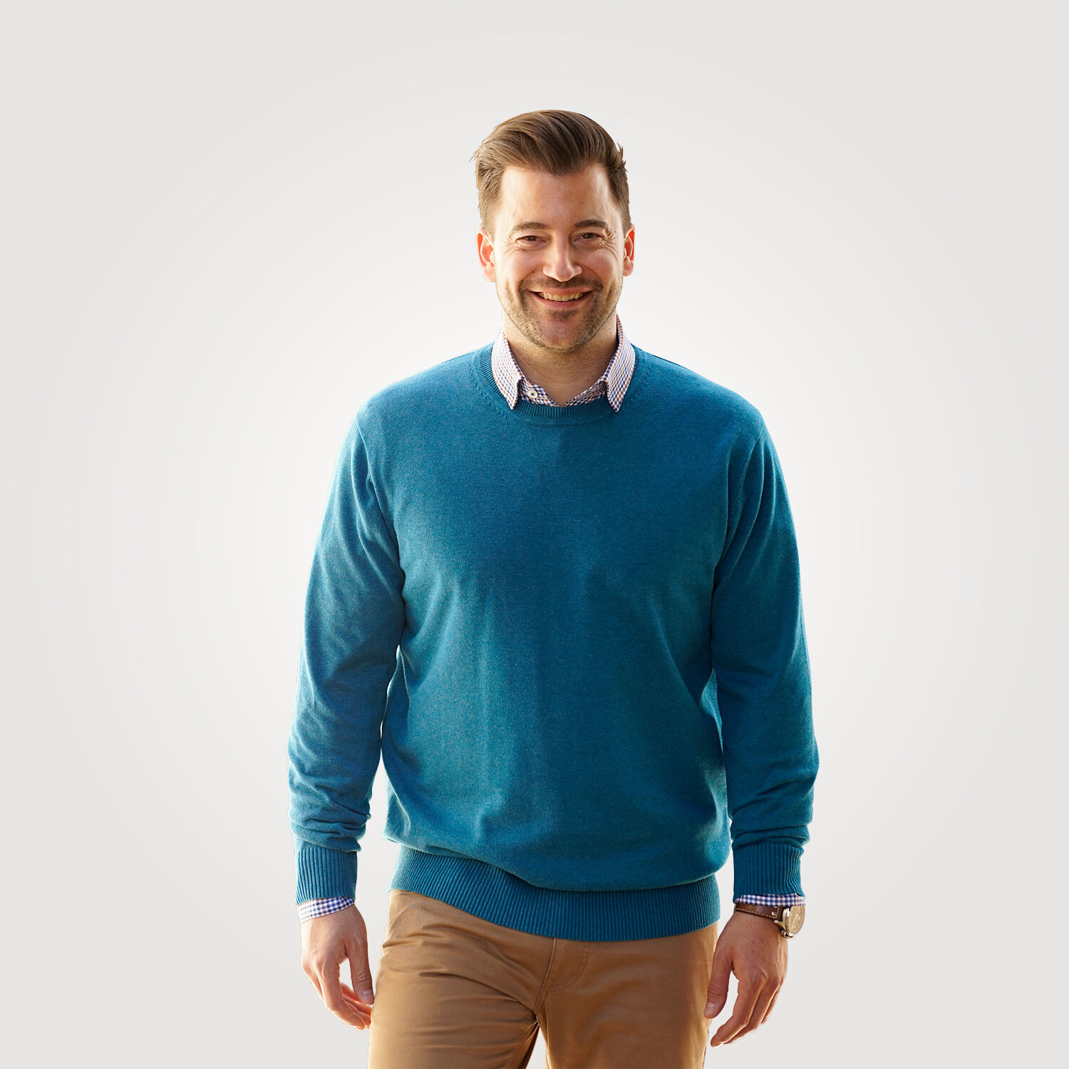 Rundhals-Pullover Baumwolle