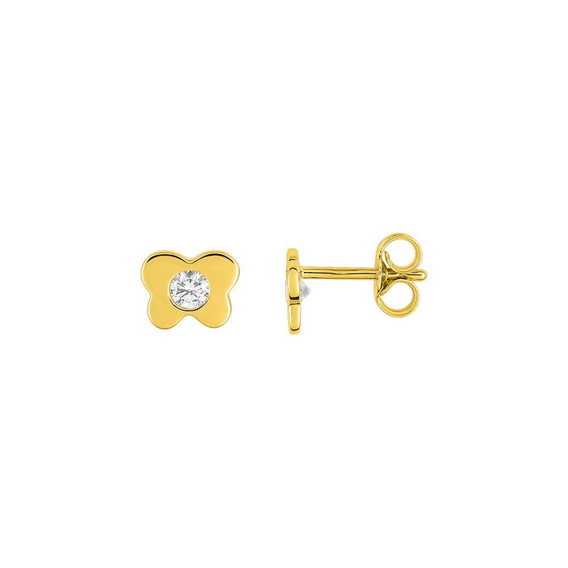 Boucles d'oreilles femme - Oxyde de zirconium - Or 18 Carats