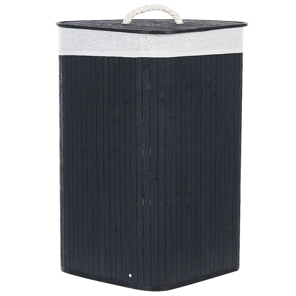 Beliani Panier en bamboo noir 60 cm MATARA