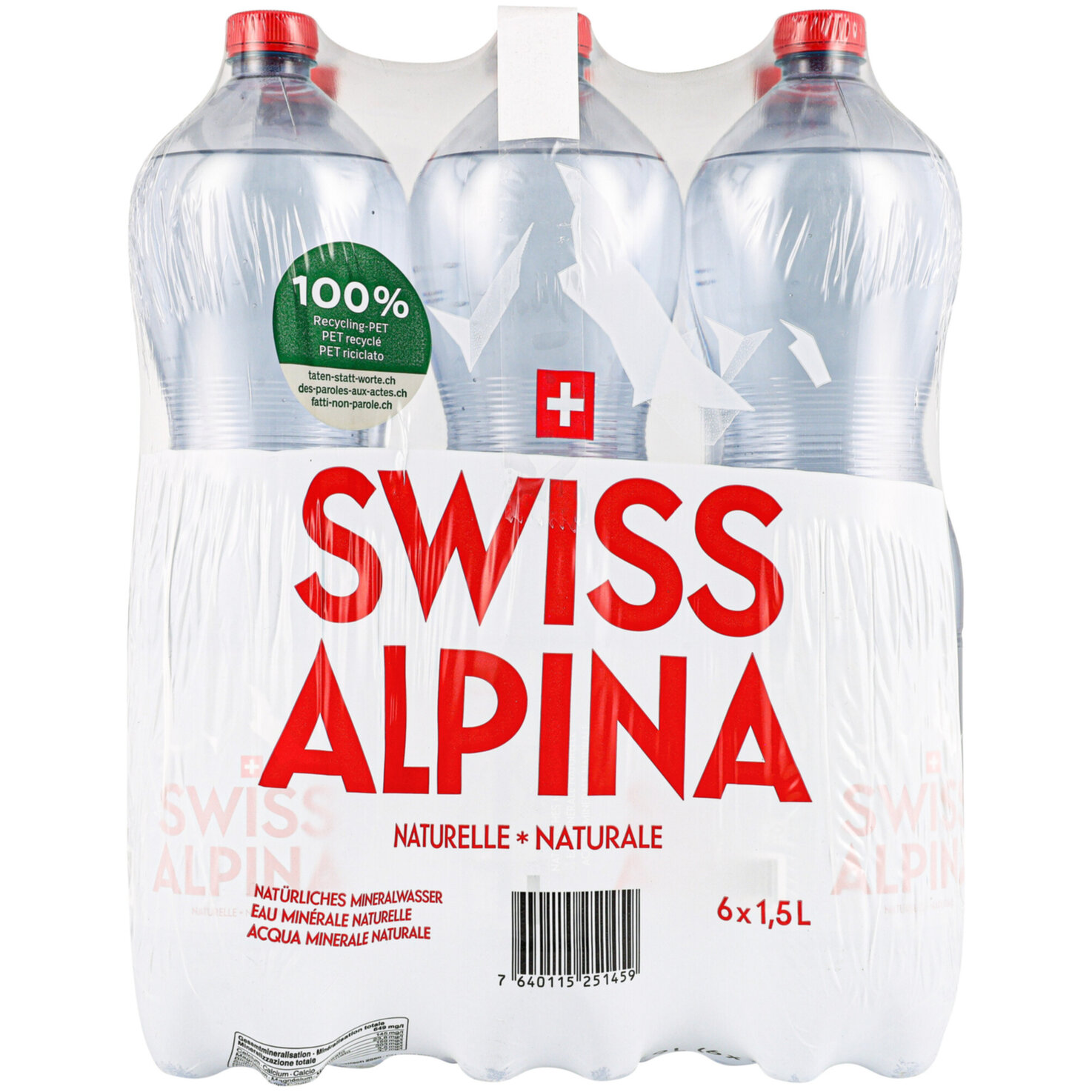 Swiss Alpina Rot Mineralwasser ohne Kohlensäure 6x1,5l