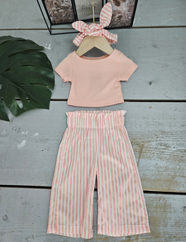 Striped pastel set - roze