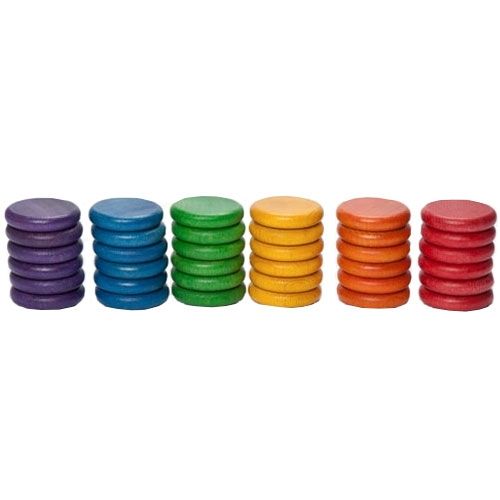 Grapat munten regenboog - 6 kleuren (36st)
