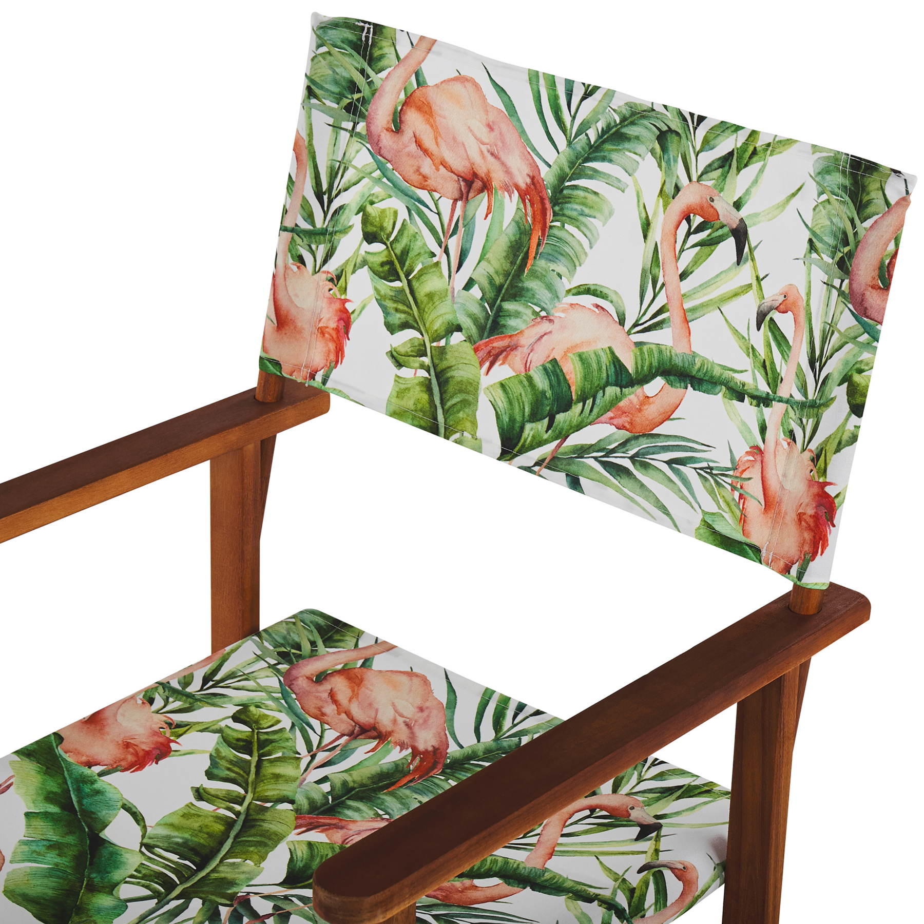 Beliani - CINE - Ligstoel doek set van 2 - Groen Flamingo - Polyester