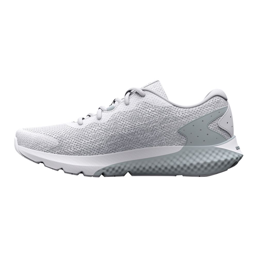 Under Armour UA W CHARGED ROGUE 3 KNIT - Chaussures running Femme white/gray mist/iridescent