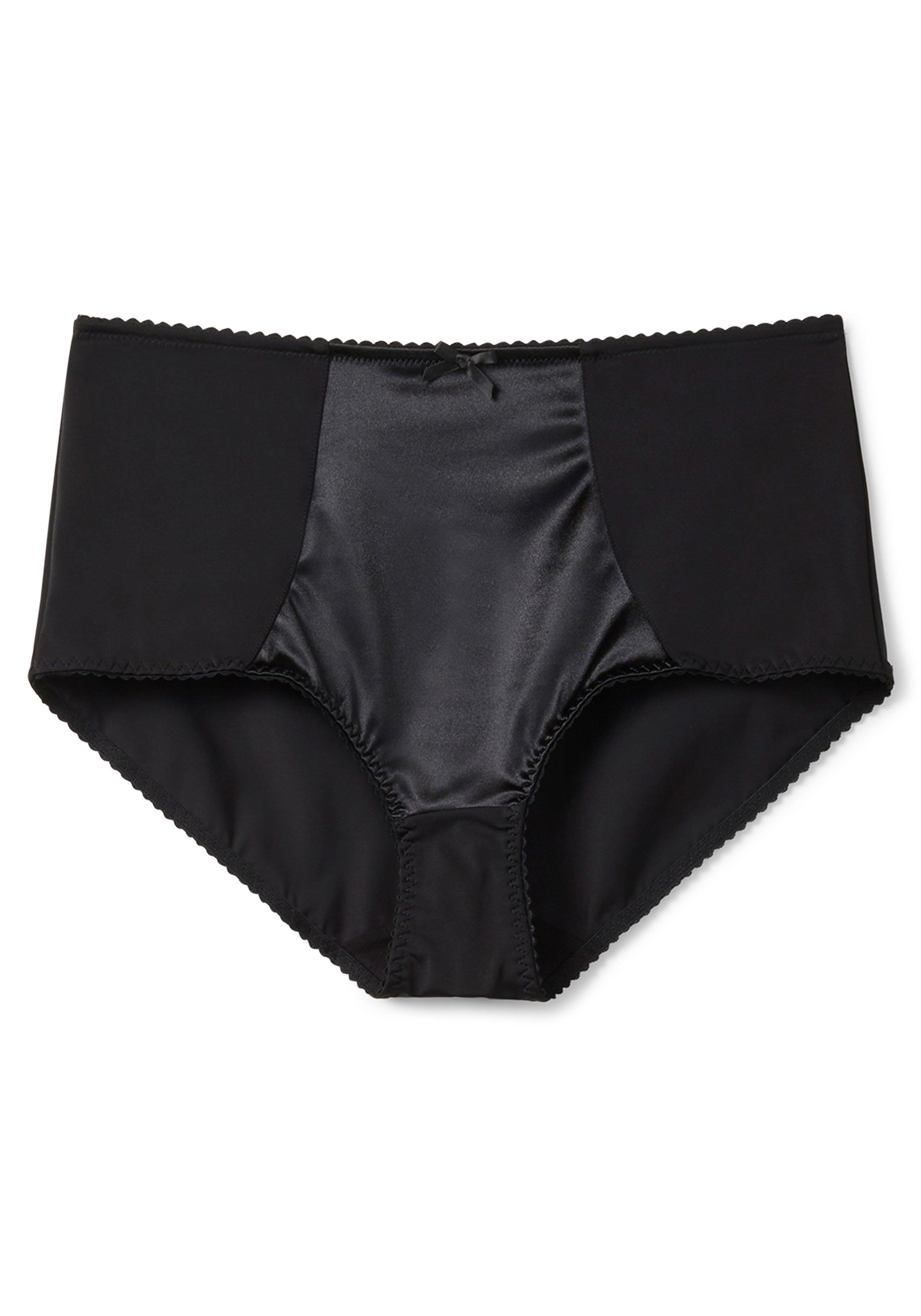Slip mit Satineinsatz vorn, hoher Schnitt