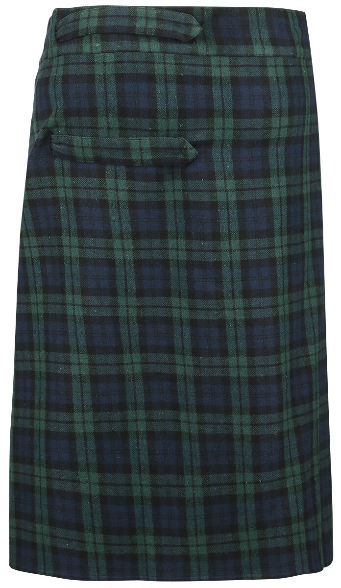 Kilt Avec Boucles Latérales Bleu/Vert | Black Premium by EMP Jupe mi-longue