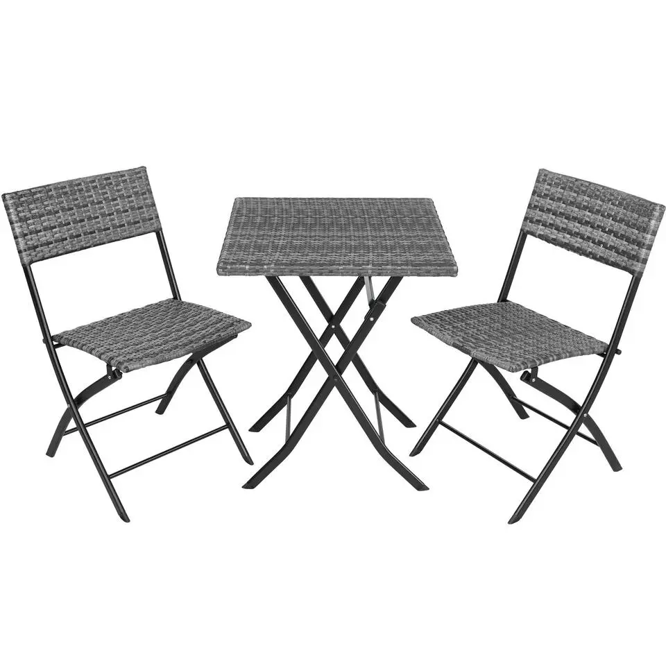 tectake Wicker balkonset Trevi, Grijs