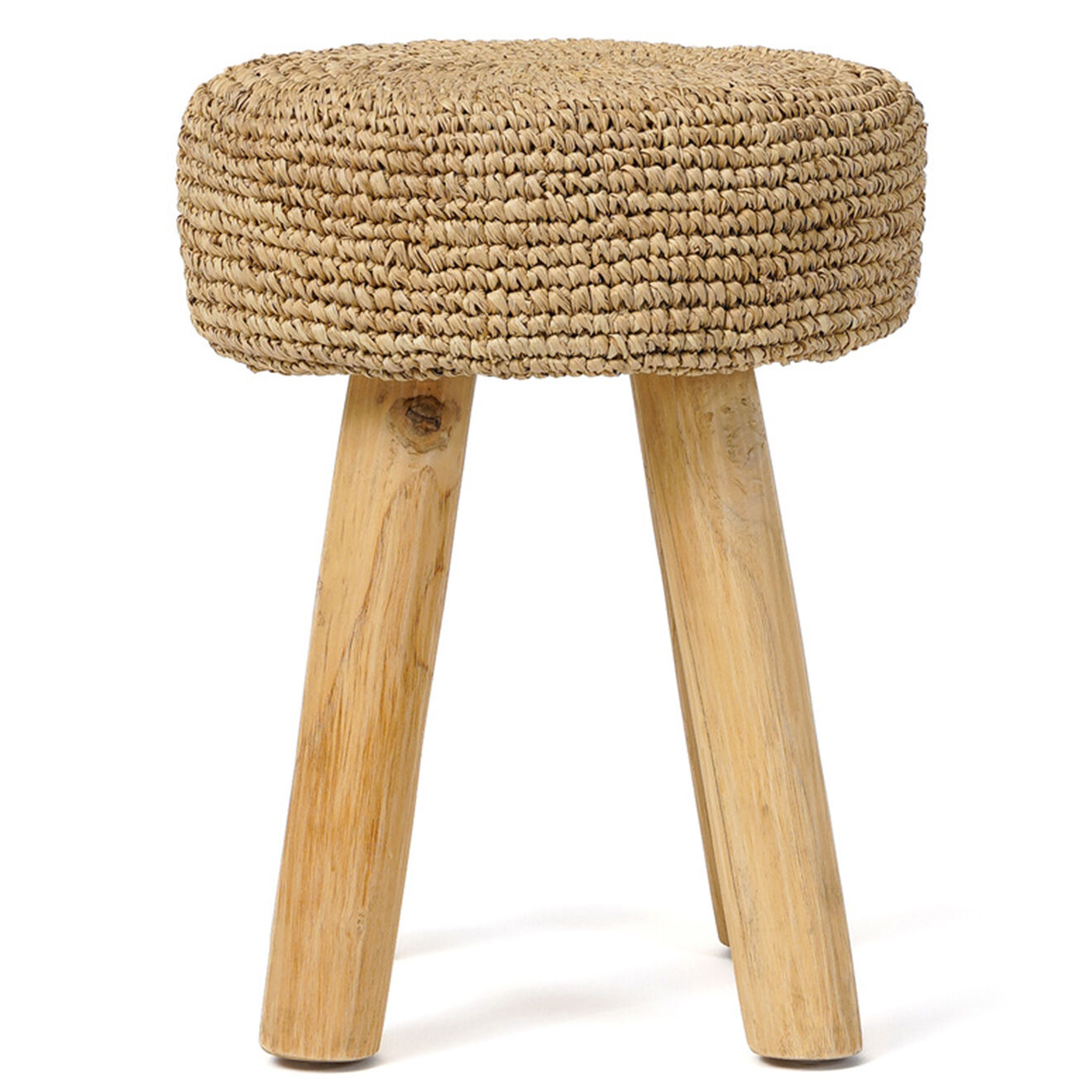 Bazar Bizar Tabouret Raphia naturel - D.35xH.45 cm
