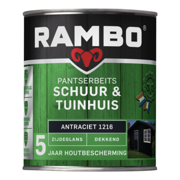 Rambo Pantserbeits Schuur & Tuinhuis zijdeglans dekkend antraciet 750 ml