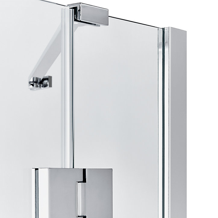 Porte de douche semi pivotante GoodHome Naya transparent 80 cm