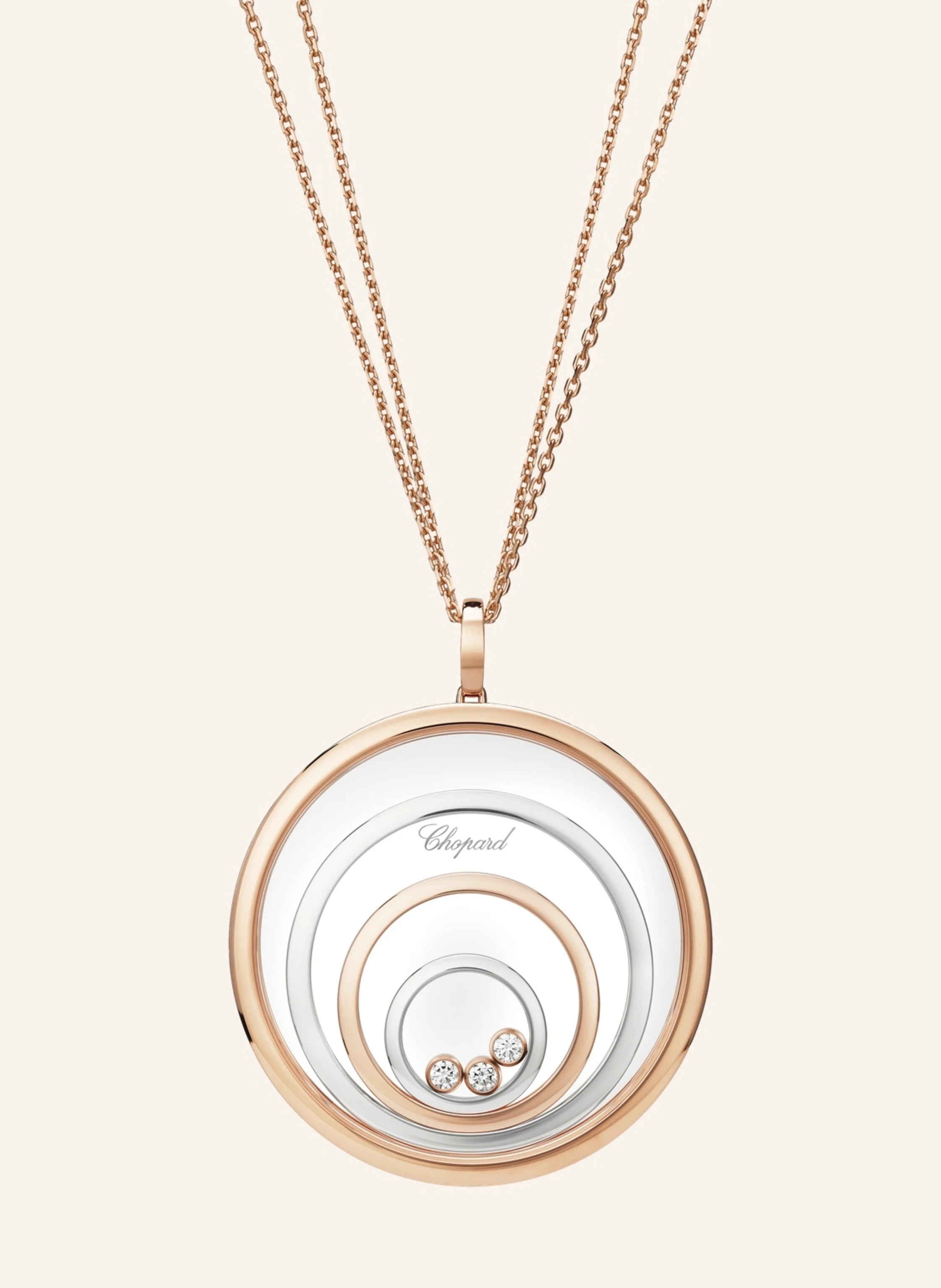 Chopard Anhänger HAPPY SPIRIT Anhänger aus 18 Karat Weißgold, aus 18 Karat Roségold und Diamanten