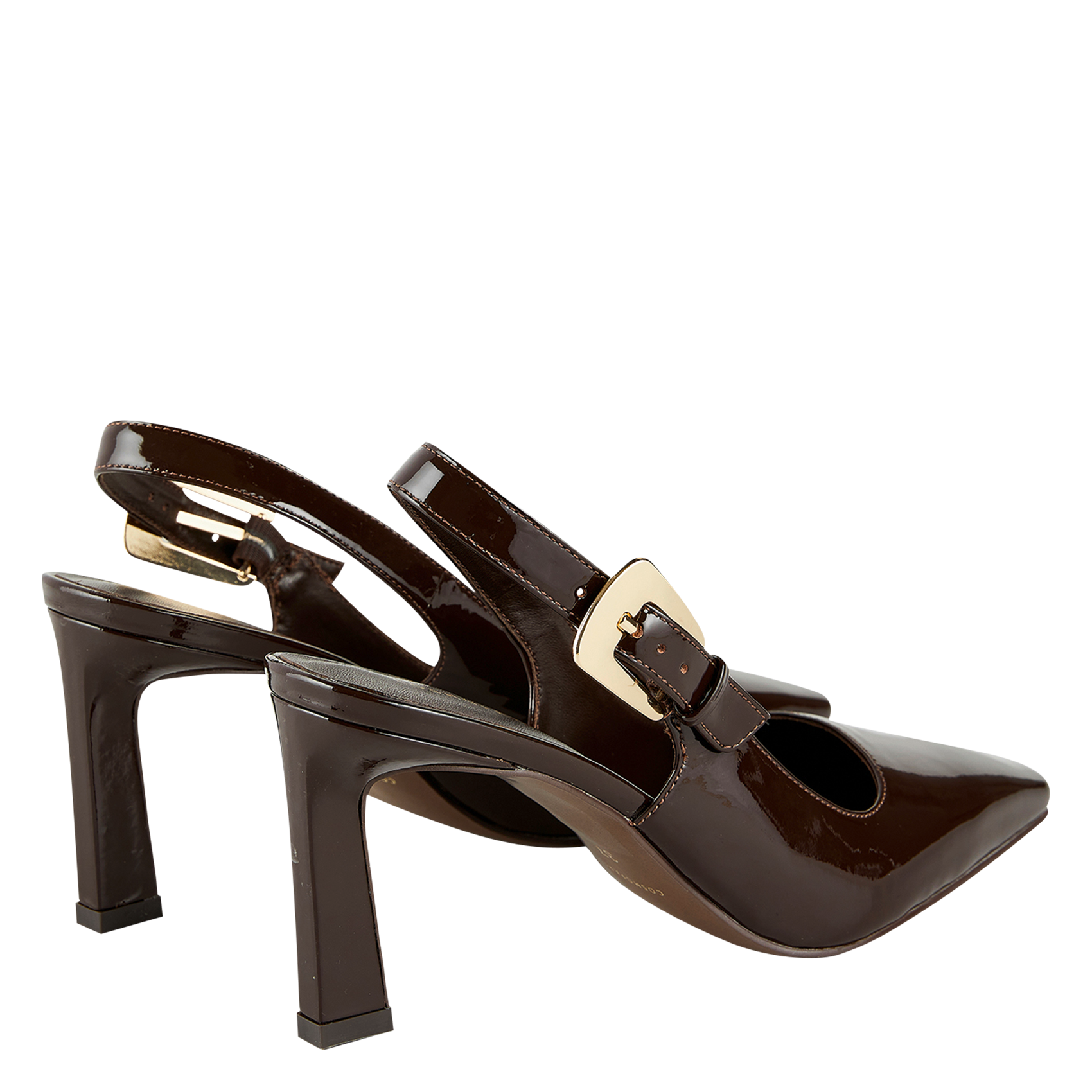 CAMILLE - Escarpins en cuir vernis | Marron