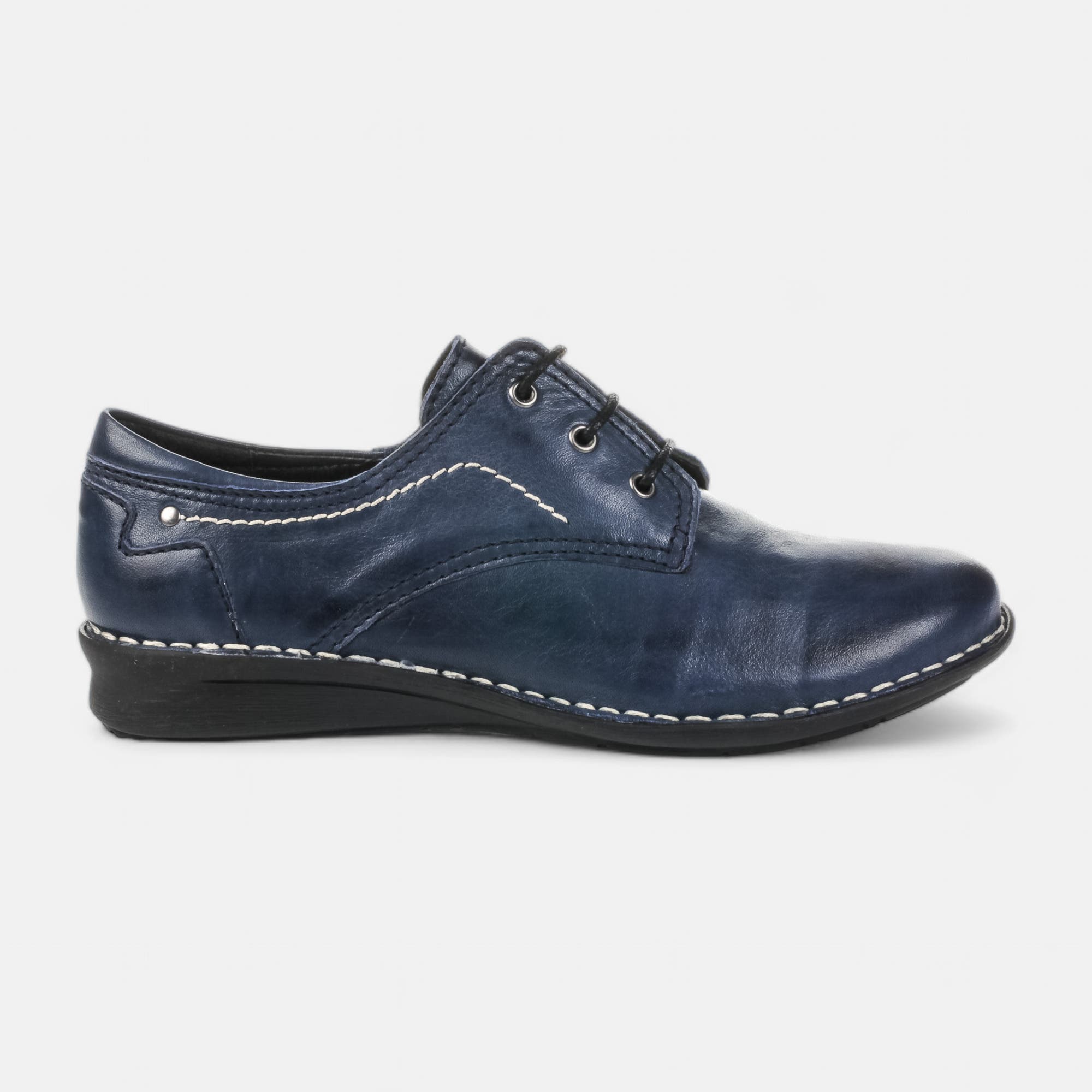 Derbies Femme en cuir bleu