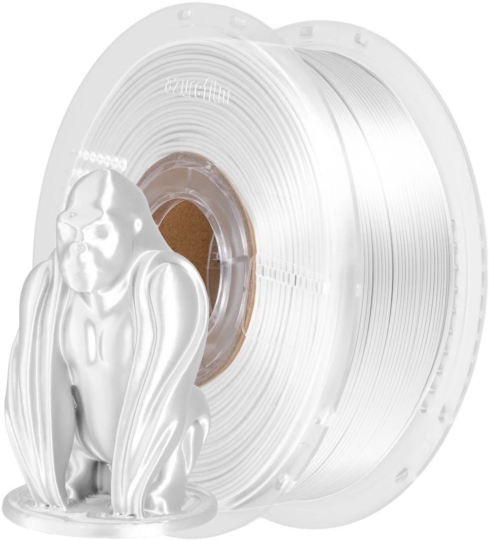 AzureFilm  PLA Silk White, 1,75 mm / 1000 g    PLA-Material mit seidigem Finish