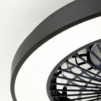 Brilliant plafondventilator Mazzaro met lamp en RGB functie 40W zwart