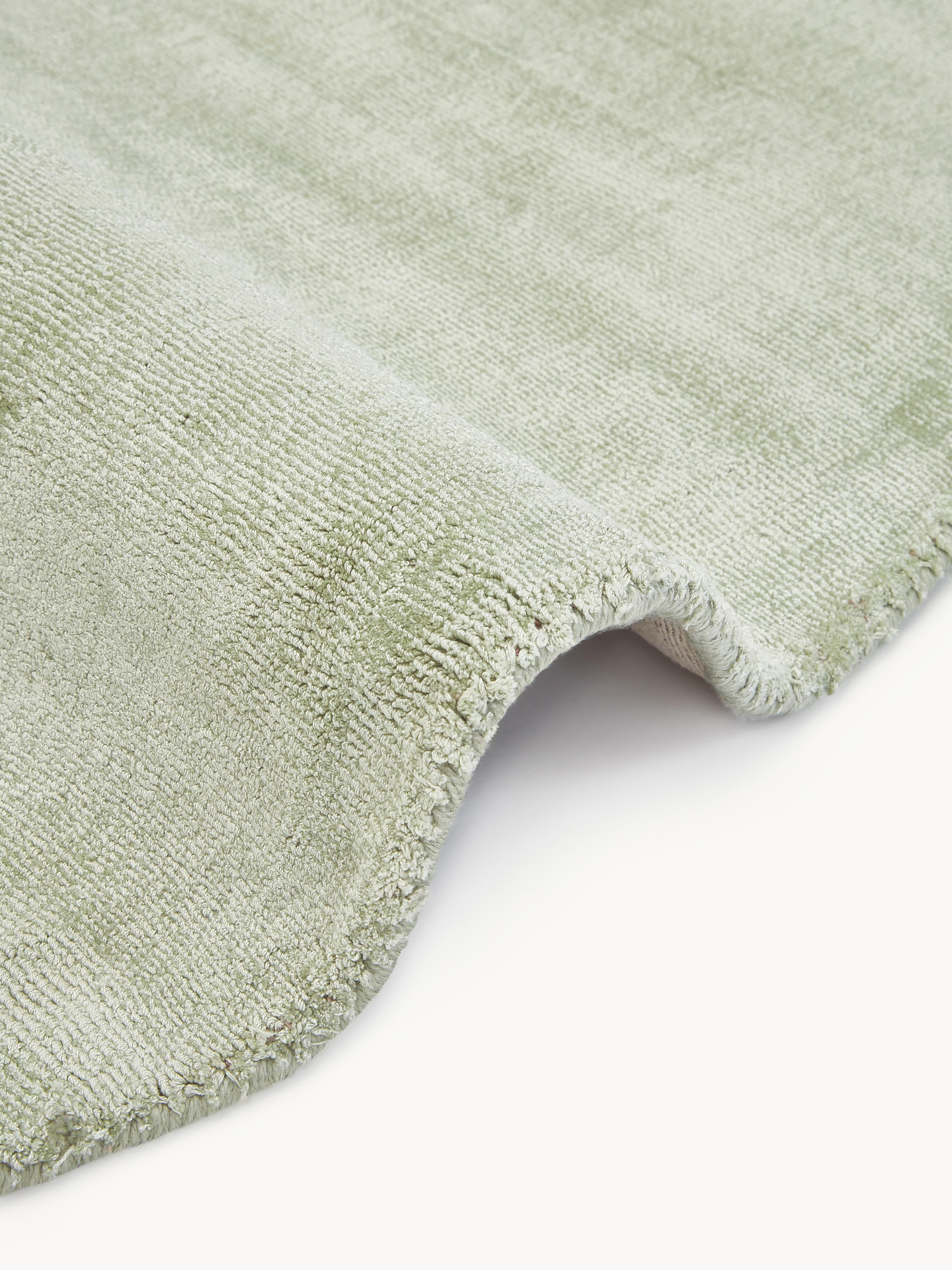 Rond handgeweven viscose vloerkleed Jane