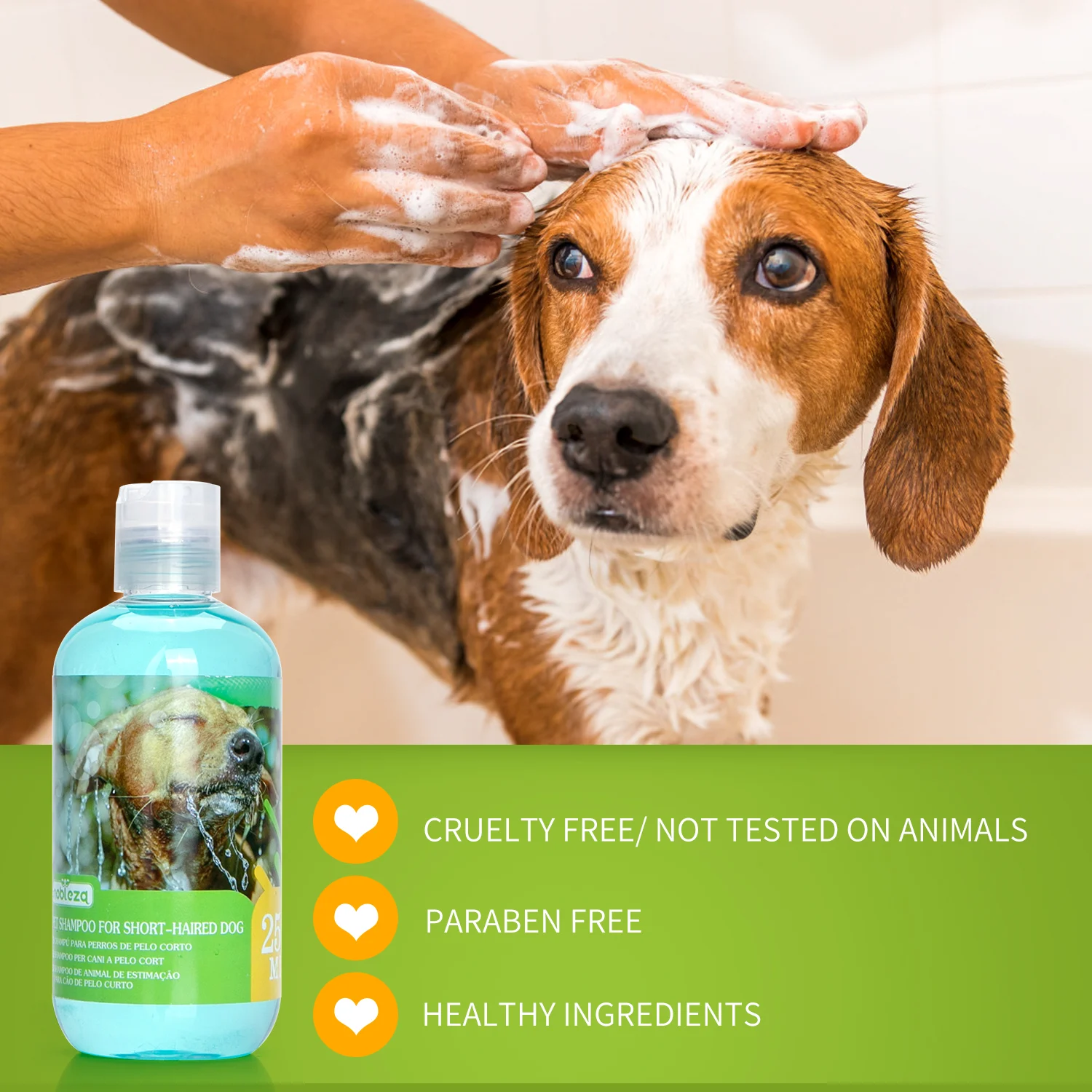Shampoo Nobleza para Filhotes com Aroma de Amêndoa e Mel, Shampoo Hipoalergênico para Cães de Pelo Curto, Especialmente para Bull Terriers e Corgis, 250 ml
