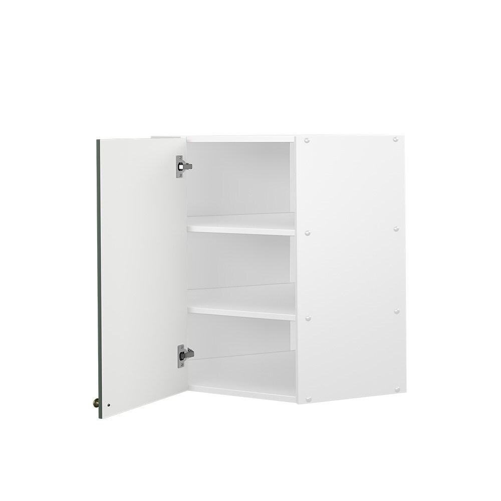 Vicco Eckhängeschrank Küchenschrank Küchenmöbel Fame-Line Weiß Grün-Gold Landhaus 57 cm Küche Einbauküche Eckküche Hängeschrank Drehtür Einlegeboden Küchenzeile