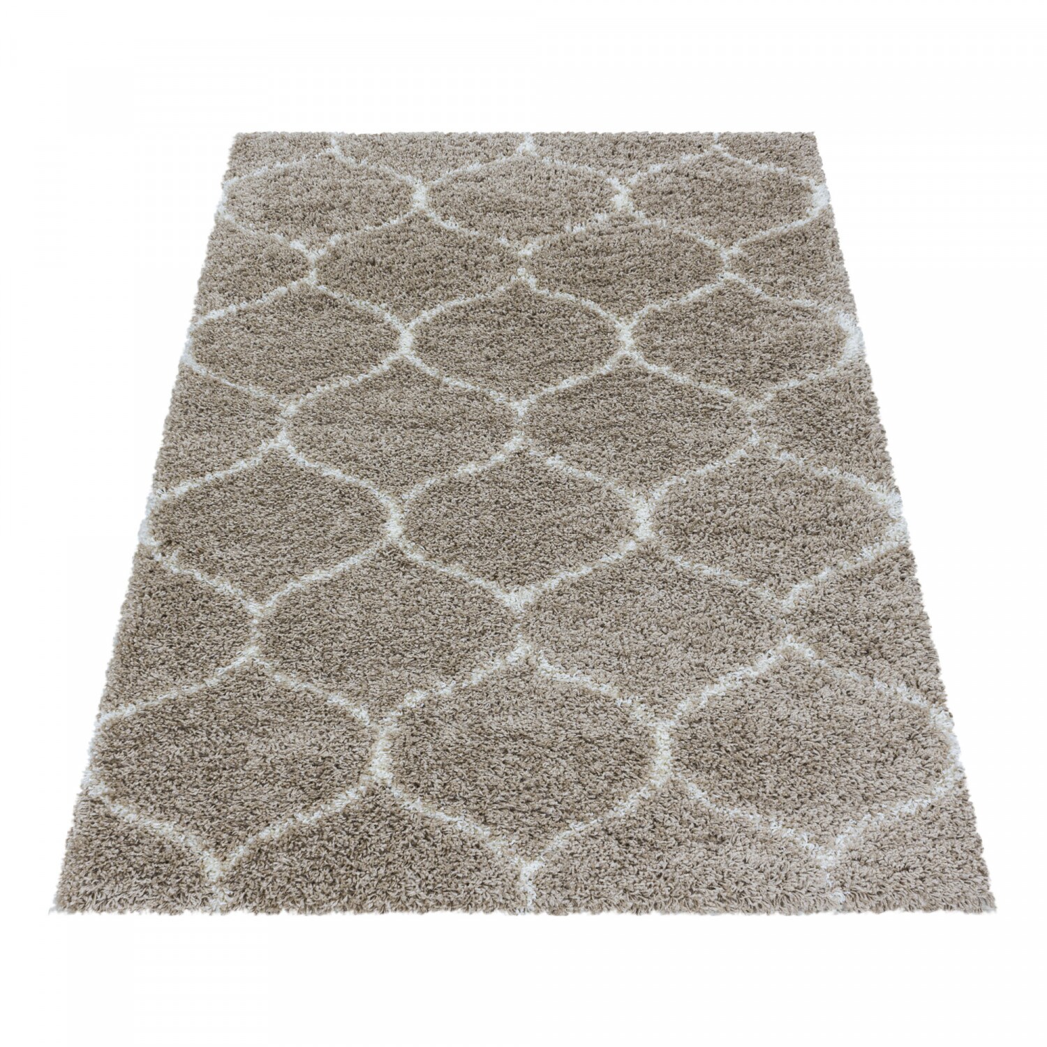 Stilvoller Designer Hochflor Teppich, Skandinavisches Flair, Flauschiger Teppich