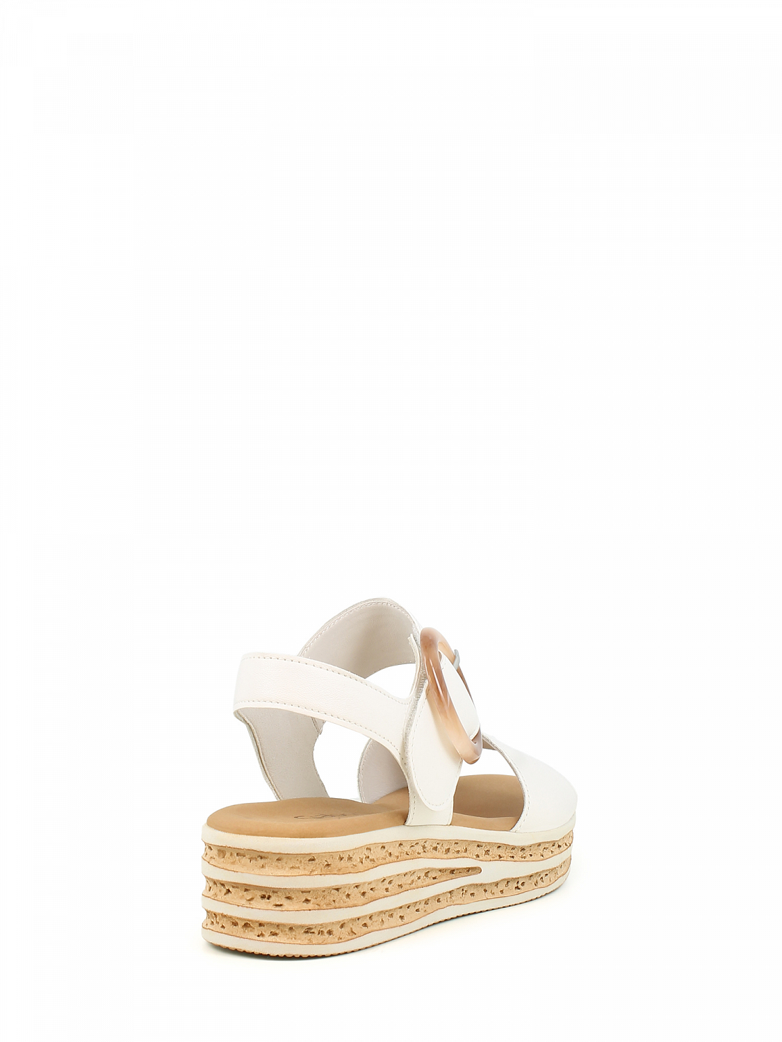 Gabor Platform Sandal Cream Leather