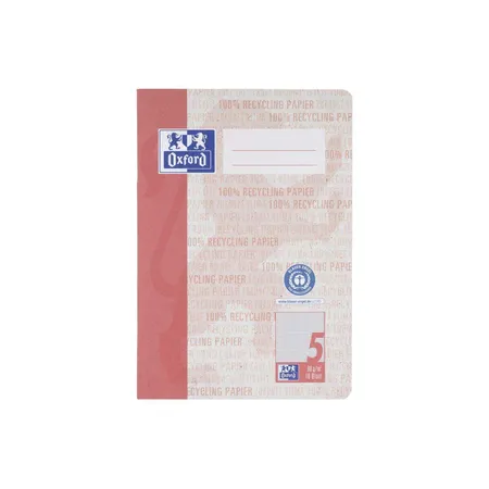 Oxford Recycling Schulheft A5, 16 Blatt, Lineatur 5 (kariert 5 mm), 90 g/m², Optik Paper®