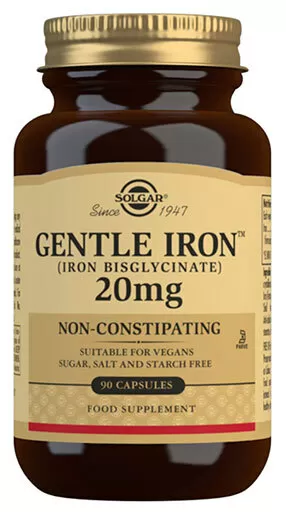 Solgar Gentle Iron 20 mg (bisglysinat) - 90 kaps.