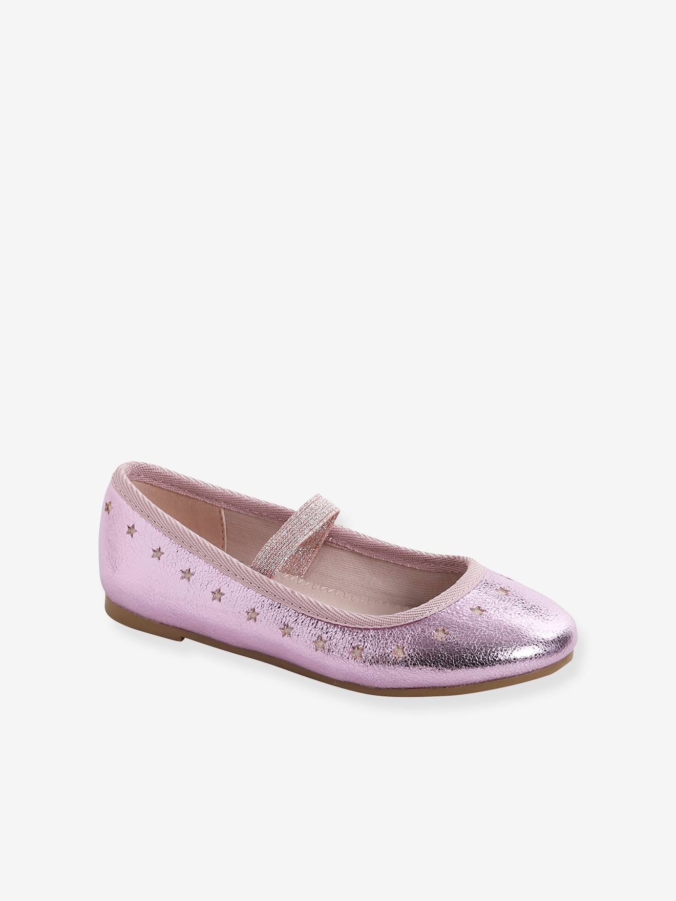 Sapatilhas de ballet iridescentes para meninas, douradas