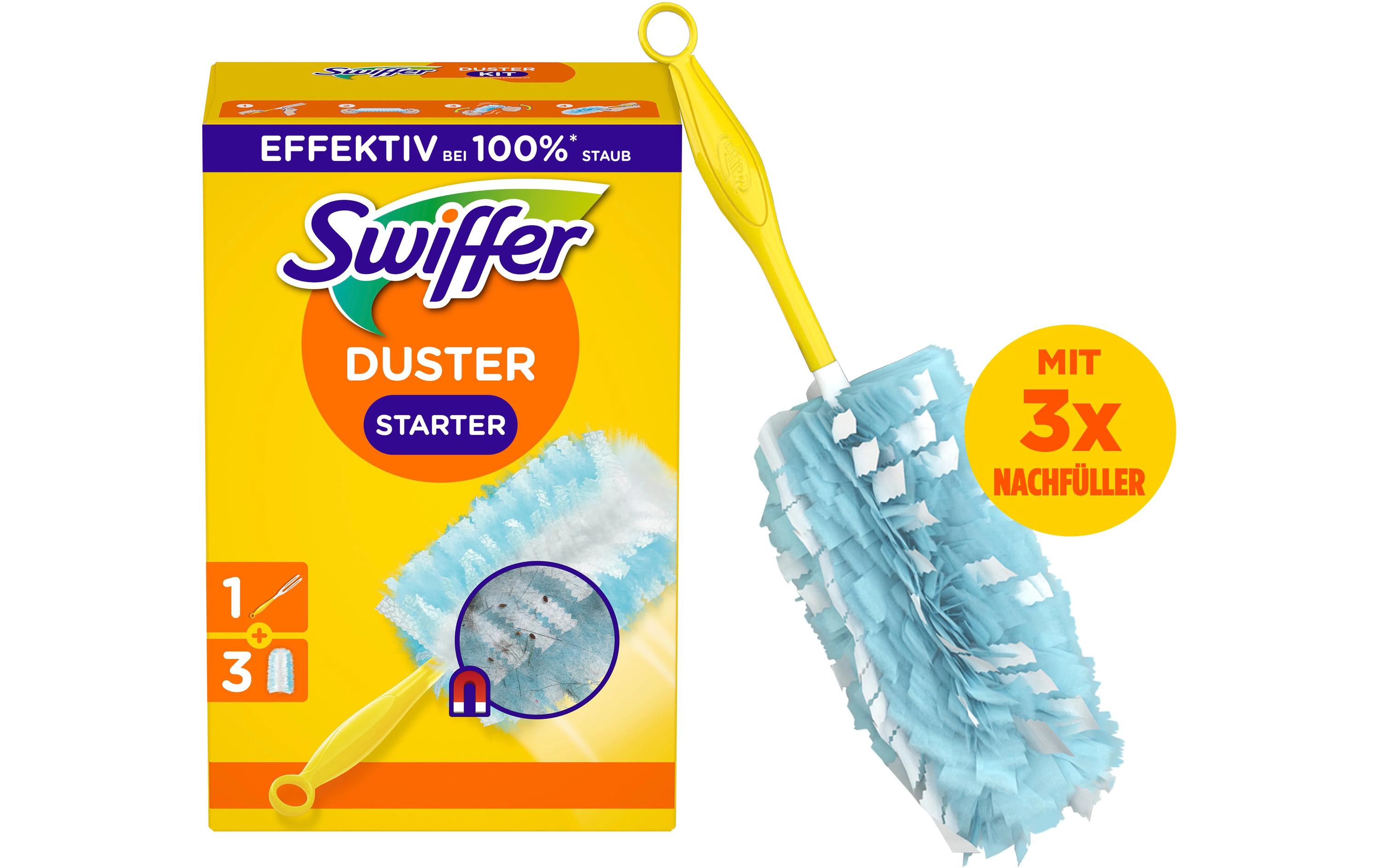 Staubmagnet mit Griff 3 Stück, Blau/GelbStarterset mit Dufttücher