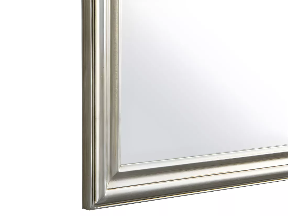 Miroir en bois de paulownia - L. 90 x H. 81 cm - Argenté - IZEY