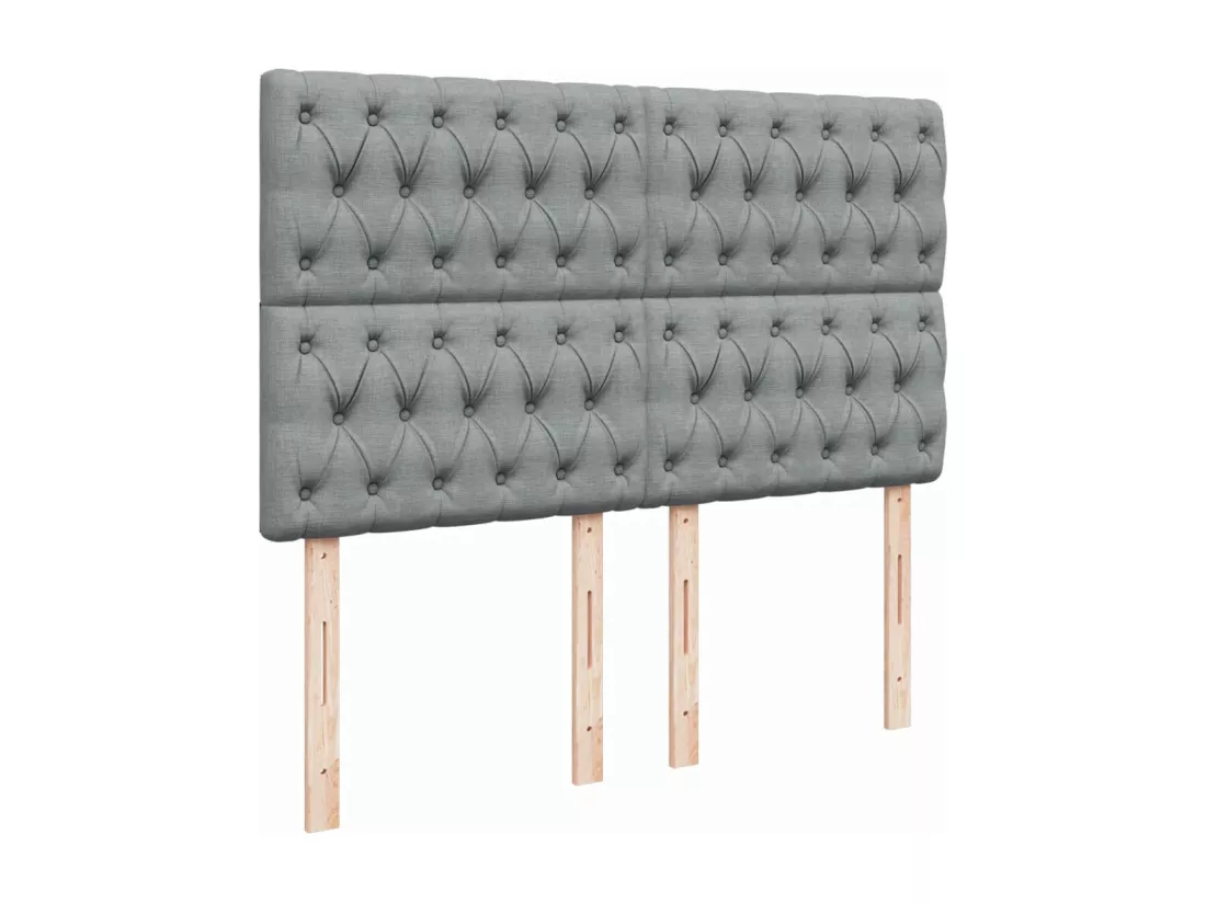 Sommier à lattes de lit avec matelas Gris clair 140x190cm Tissu