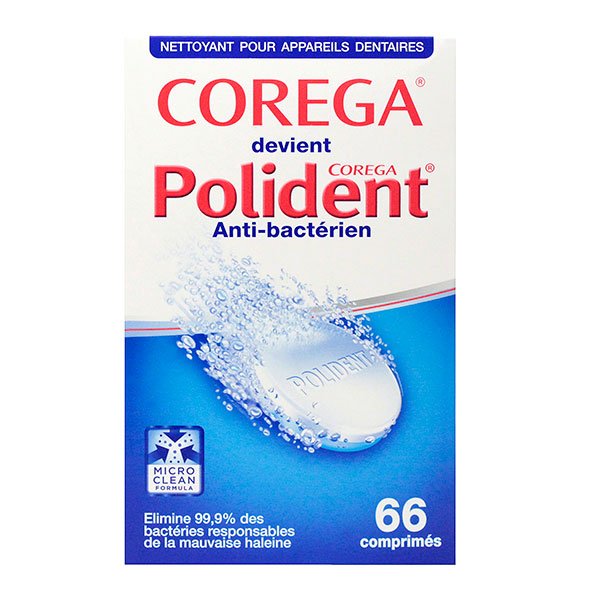 Corega nettoyant anti-bactérien 66 comprimés