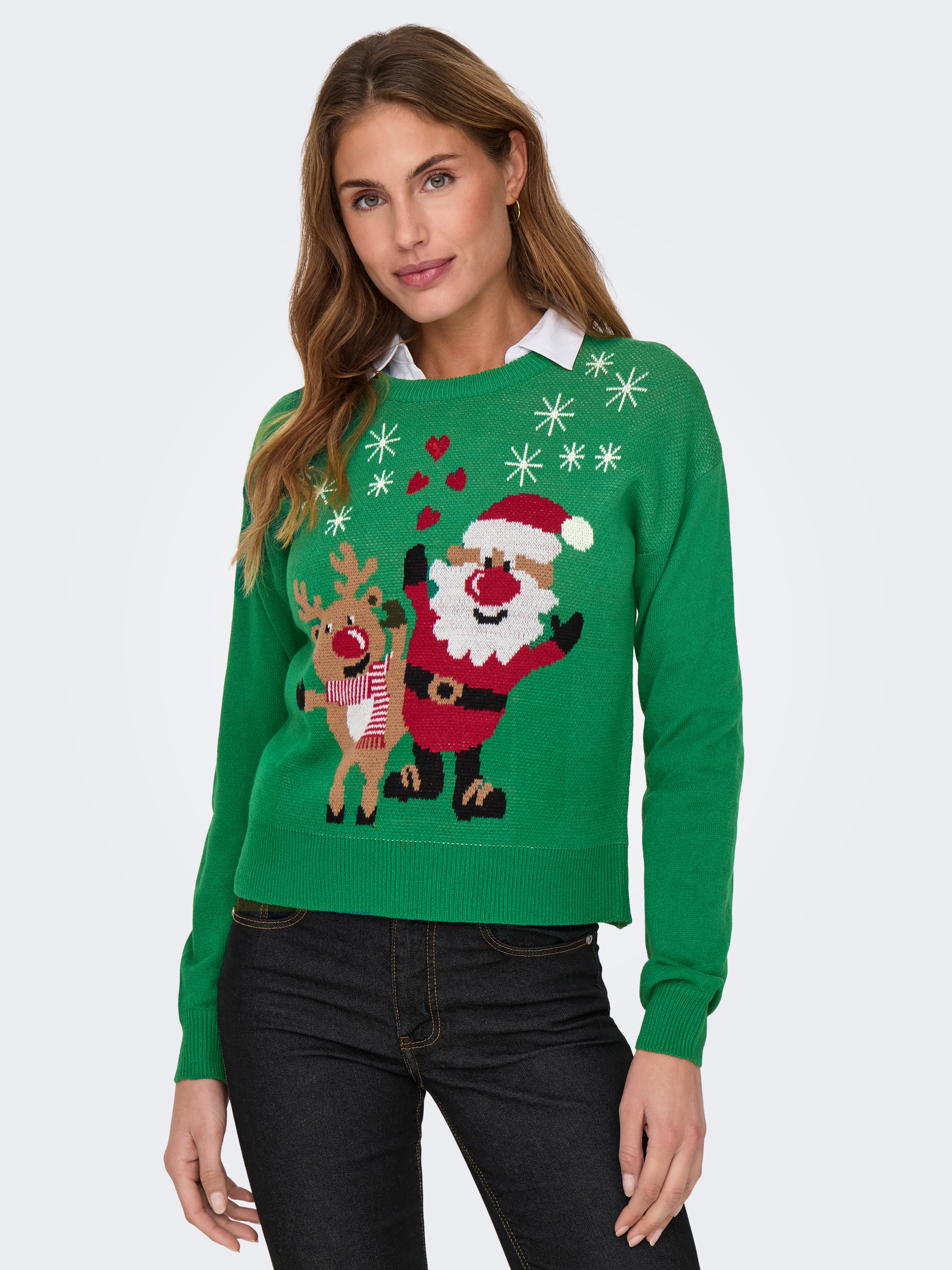 ONLXMAS Strickpullover Green Jacket