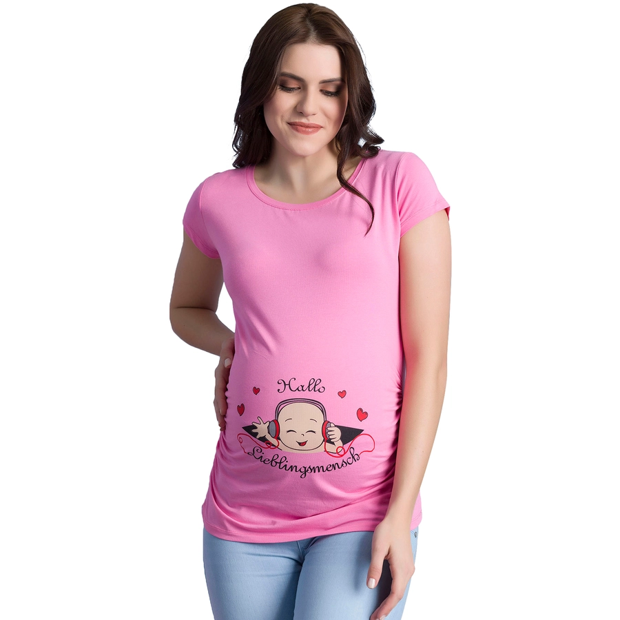 M.M.C. Umstandsshirt Hallo Lieblingsmensch mit Motiv Rosa
