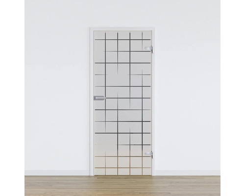 Pertura glasdeur complete set Glera Mesh 02 584x1972x8 mm rechts incl. beslag Jonte Studio niet-vergrendelbaar