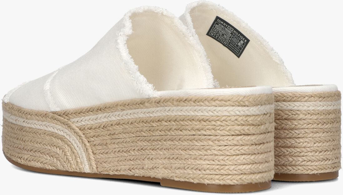 TOMMY HILFIGER beige tommy hilfiger muiltjes denim wedge flatform
