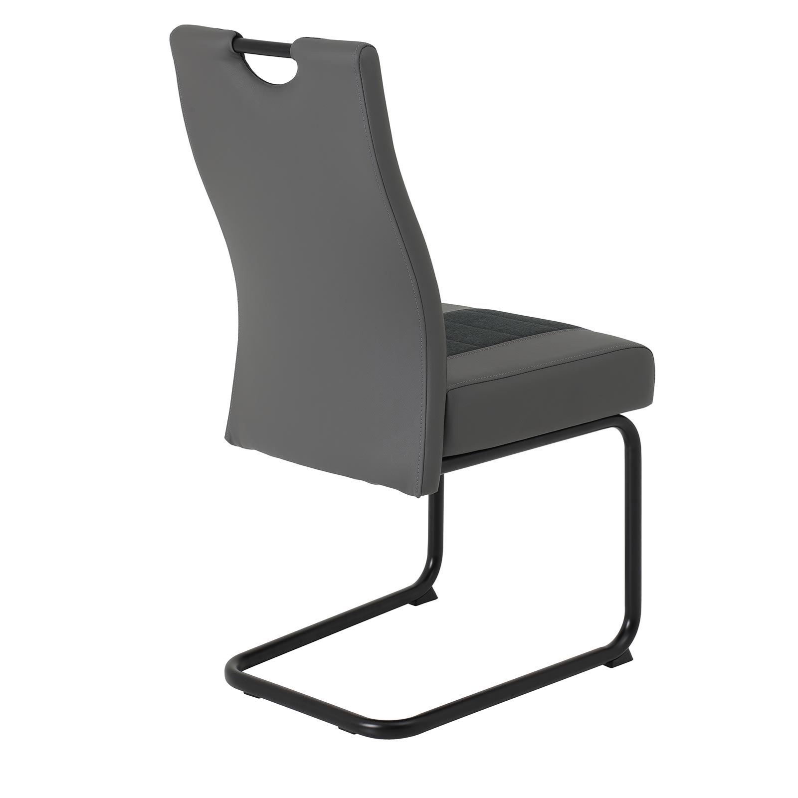Schwingstuhl - grau-anthrazit - Stoff-Lederoptik-Mix